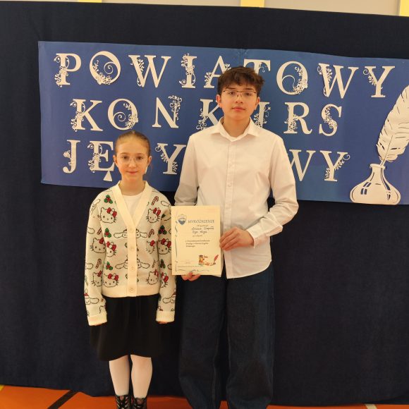 Wyróżnienie w Powiatowym Konkursie o Nauce Języka Polskiego